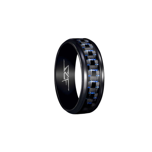 Blue Lace Real Carbon Fiber Ring | Black |